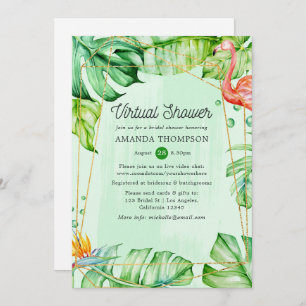 Tropical Summer Geometric Virtual Bridal Shower Invitation