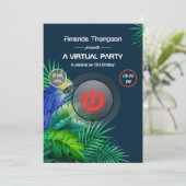 Tropical Summer Glow Virtual Birthday Party Invitation (Standing Front)