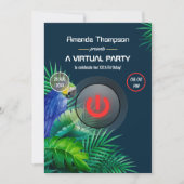Tropical Summer Glow Virtual Birthday Party Invitation (Front)