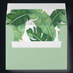 Tropical Summer Invitation envelope<br><div class="desc">A modern wedding invitation envelope features illustrations of banana leaves.</div>