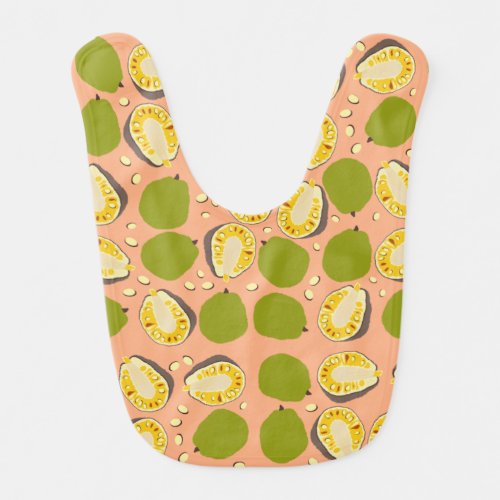 Tropical Summer Jackfruit Pattern _ Exotic Fruit Baby Bib