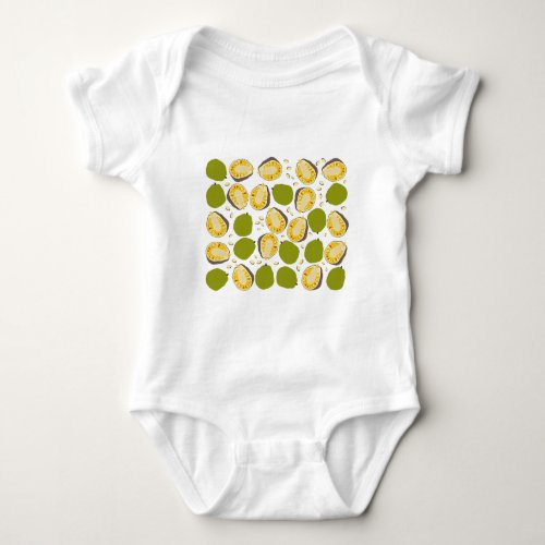 Tropical Summer Jackfruit Pattern _ Exotic Fruit Baby Bodysuit