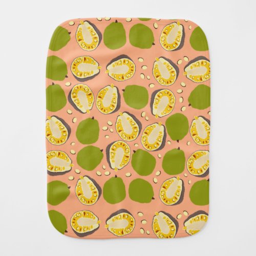 Tropical Summer Jackfruit Pattern _ Exotic Fruit Baby Burp Cloth