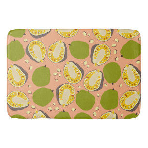 Tropical Summer Jackfruit Pattern - Exotic Fruit Bath Mat