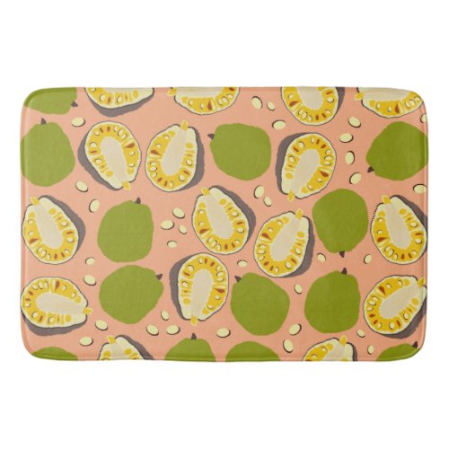 Tropical Summer Jackfruit Pattern _ Exotic Fruit Bath Mat