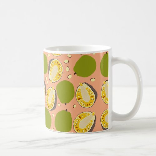 Tropical Summer Jackfruit Pattern _ Exotic Fruit Coffee Mug