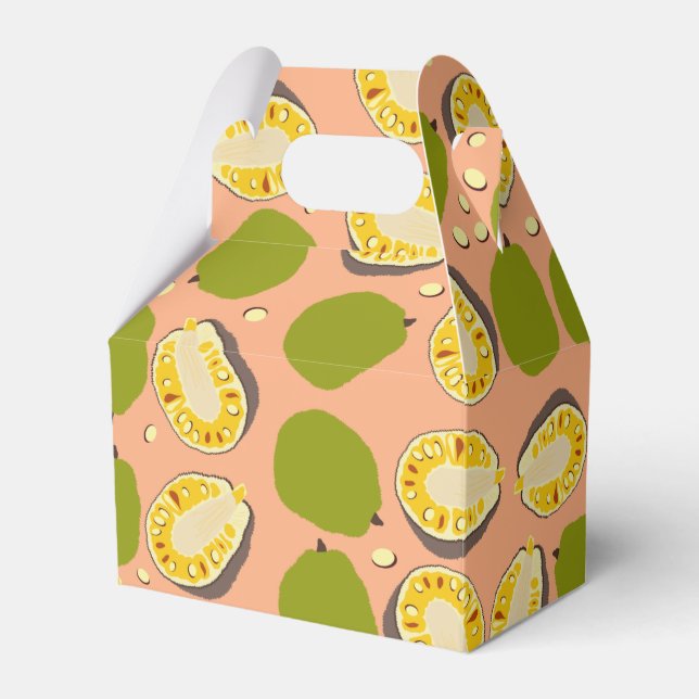 Tropical Summer Jackfruit Pattern - Exotic Fruit  Favor Boxes (Front Side)