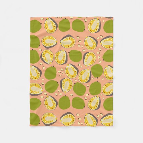 Tropical Summer Jackfruit Pattern _ Exotic Fruit Fleece Blanket