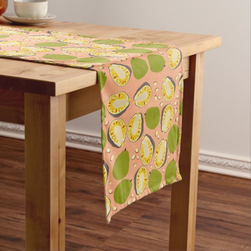 Tropical Summer Jackfruit Pattern _ Exotic Fruit Long Table Runner