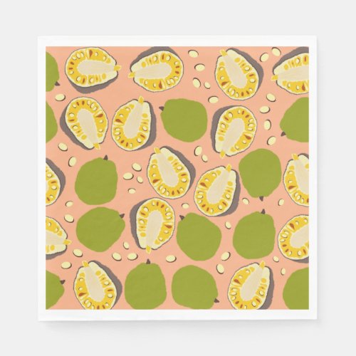 Tropical Summer Jackfruit Pattern _ Exotic Fruit Napkins