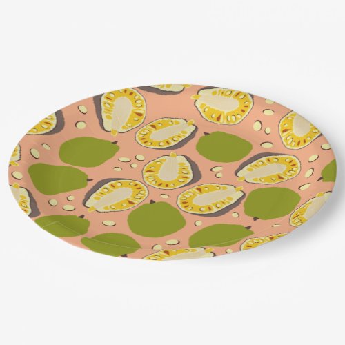 Tropical Summer Jackfruit Pattern _ Exotic Fruit Paper Plates
