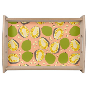 Tropical Summer Jackfruit Pattern - Exotic Fruit Serving Tray