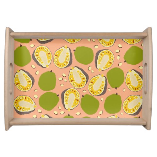 Tropical Summer Jackfruit Pattern _ Exotic Fruit Serving Tray