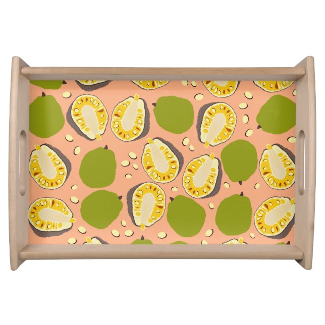 Tropical Summer Jackfruit Pattern - Exotic Fruit Serving Tray (Front)