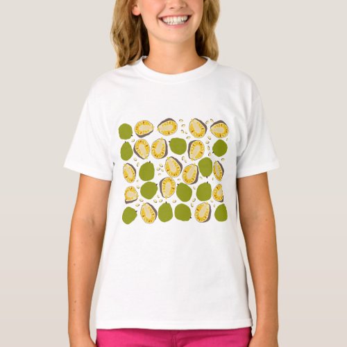 Tropical Summer Jackfruit Pattern _ Exotic Fruit T_Shirt