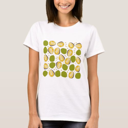 Tropical Summer Jackfruit Pattern _ Exotic Fruit T_Shirt