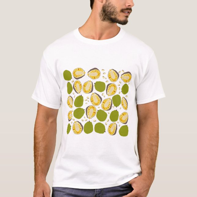 Tropical Summer Jackfruit Pattern - Exotic Fruit T-Shirt (Front)