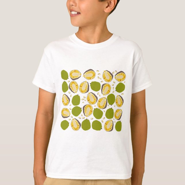 Tropical Summer Jackfruit Pattern - Exotic Fruit T-Shirt (Front)