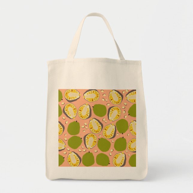 Tropical Summer Jackfruit Pattern - Exotic Fruit Tote Bag (Front)