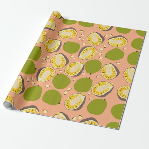 Tropical Summer Jackfruit Pattern _ Exotic Fruit Wrapping Paper