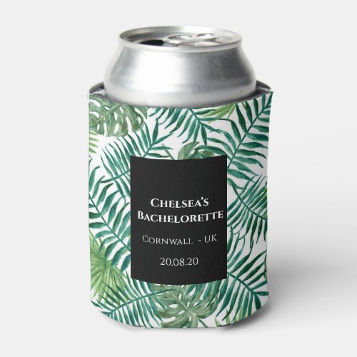 Tropical Summer Leaf Bachelorette Party Can Cooler