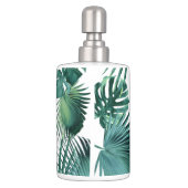 Tropical Summer Leaves Jungle Pattern #1 Bath Set (Back)