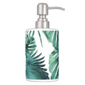 Tropical Summer Leaves Jungle Pattern #1 Bath Set (Right)