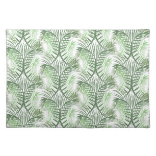 Tropical Summer Leaves Palm Tree Cloth Placemat