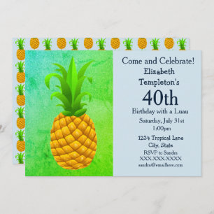 Tropical Summer Luau Women's Birthday Invitations