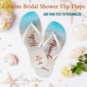Tropical Summer Ocean Beach Bridal Shower Gifts Flip Flops