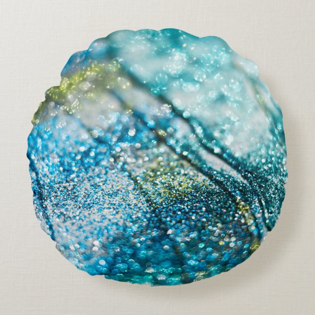 Tropical Summer Oceanic Glitter Glam 2 Round Pillow (Front)