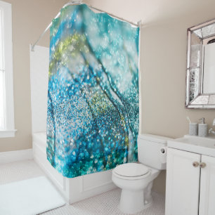 Tropical Summer Oceanic Glitter Glam 2 Shower Curtain
