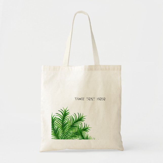 Tropical Summer Palm Tree Leaf Beach Tote Bag (Front)