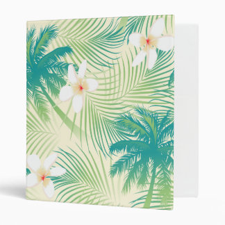 Tropical summer palm trees 3 ring binder
