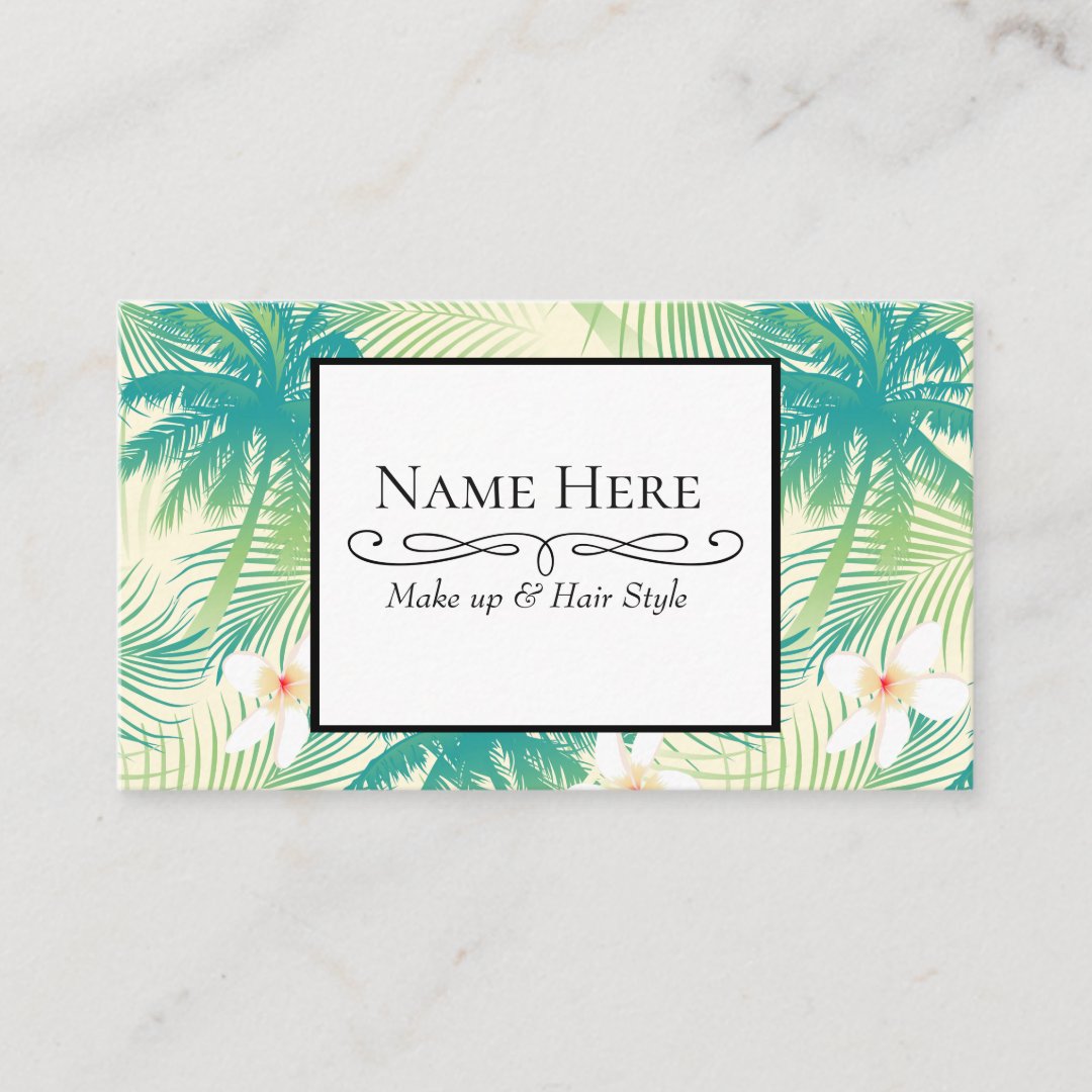 Tropical summer palm trees business card | Zazzle