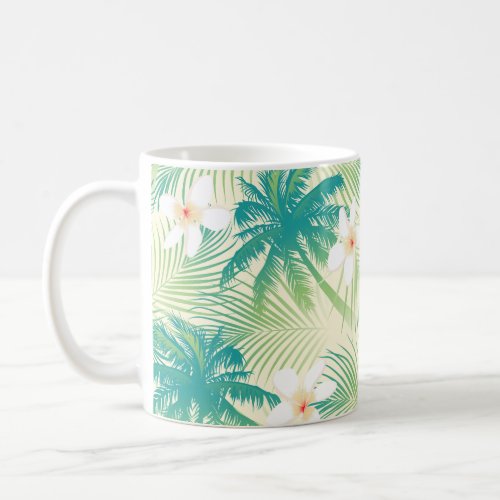 Tropical summer palm trees coffee mug