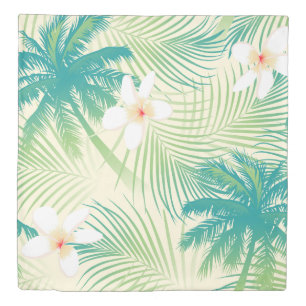 Tropical summer palm trees duvet cover