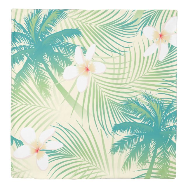 Tropical summer palm trees duvet cover (Front)