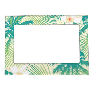 Tropical summer palm trees magnetic frame