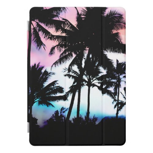 Tropical Summer Palm Trees Pink Blue Sunset Sky iPad Pro Cover