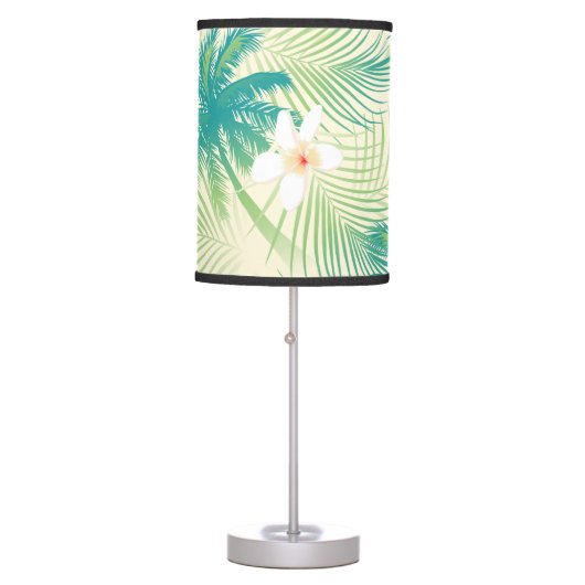 Tropical summer palm trees table lamp (Front)
