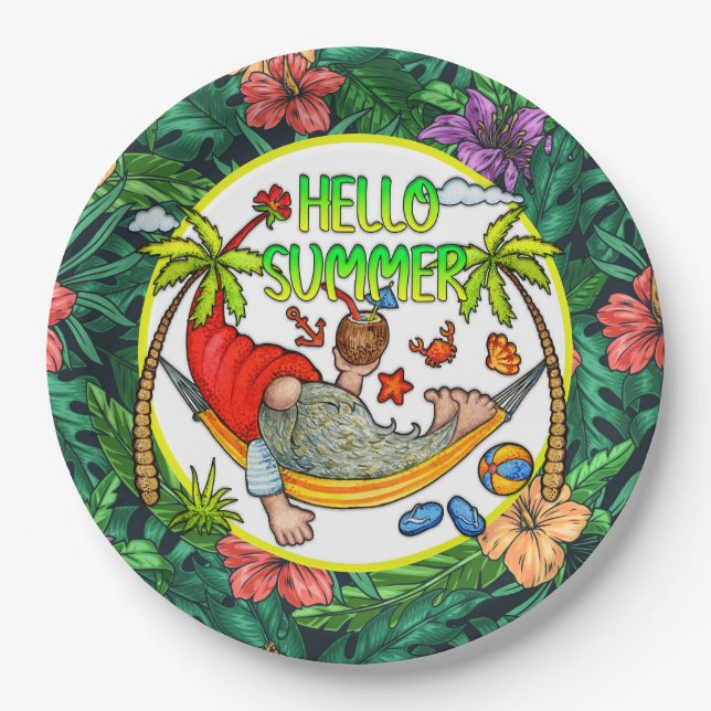 Tropical Summer Paper Plates (Front)