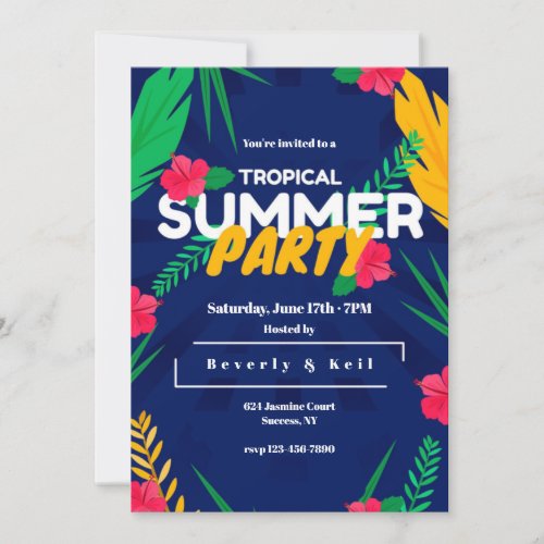 Tropical Summer Party Invitation