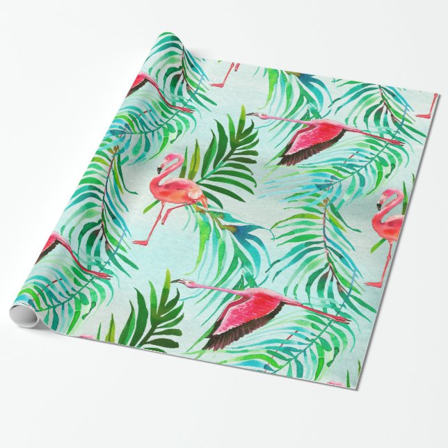 Tropical Summer pattern Wrapping Paper (Unrolled)