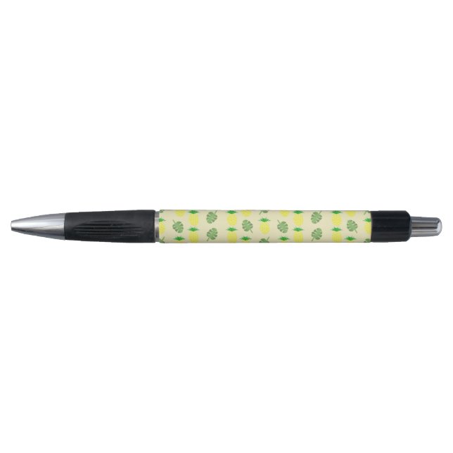 Tropical Summer Pineapple and Palm Leaves Pattern Pen (Front)