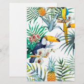Tropical summer Pineapple Parrot Bird watercolor (Front/Back)