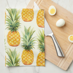 Tropical Summer Pineapple Pattern Kitchen Towel