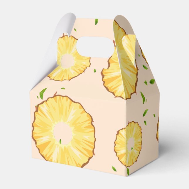 TROPICAL SUMMER pineapple Slice trendy Pattern Favor Boxes (Front Side)