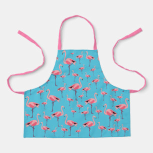 Tropical Summer Pink Flamingo Pattern Apron