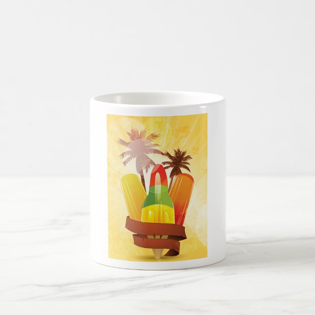 Tropical Summer Popsicle and Palm Trees Coffee Mug (Creator Uploaded)